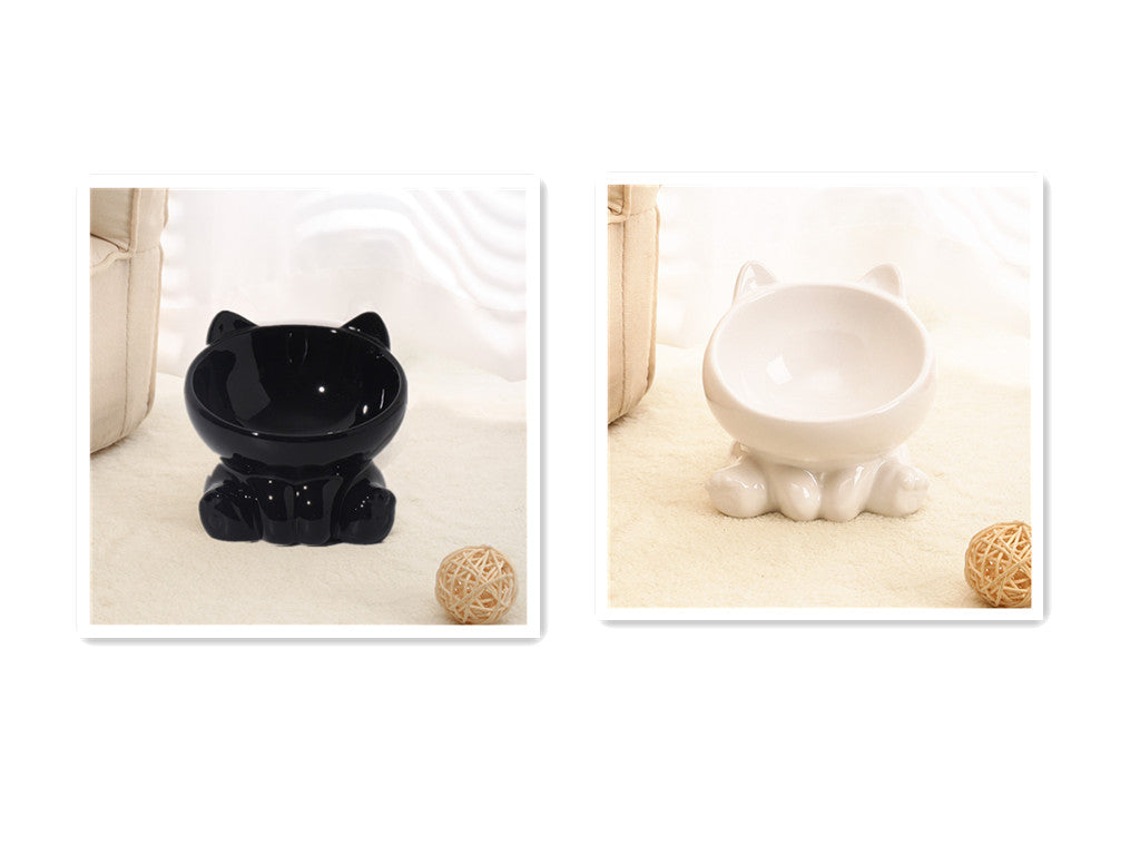 Ceramic Cat Food Bowl Neck Guard