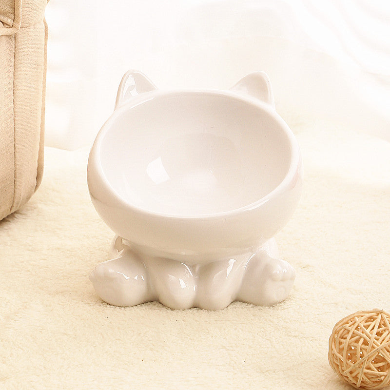 Ceramic Cat Food Bowl Neck Guard