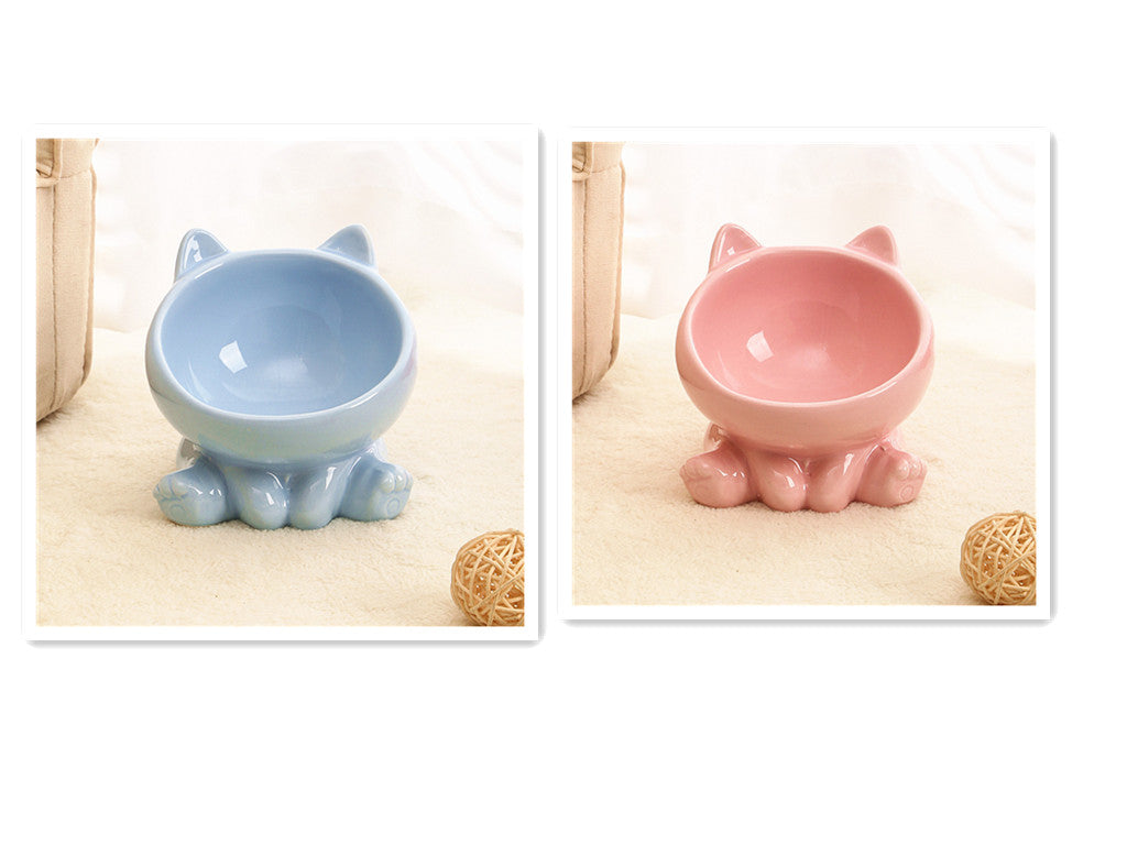 Ceramic Cat Food Bowl Neck Guard